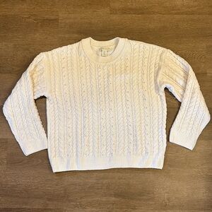 Cynthia Rowley ivory beaded cable-knit sweater